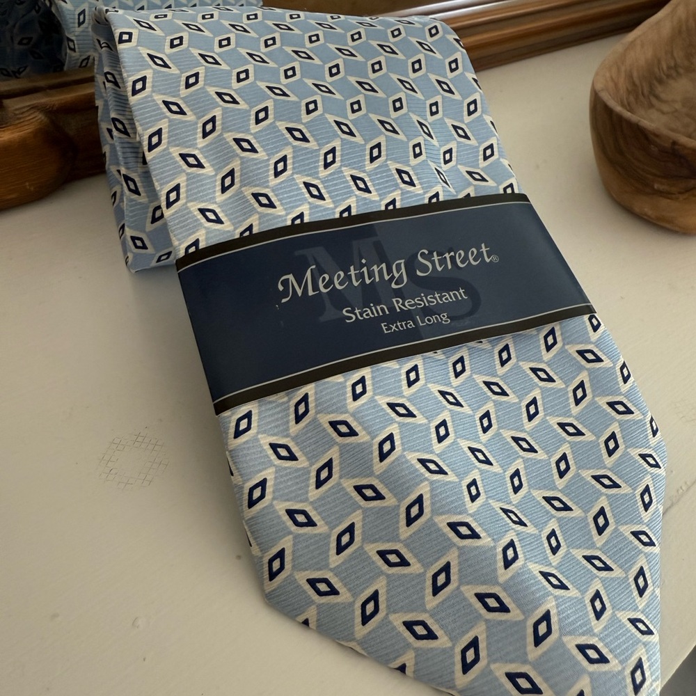 Meeting Street Blue Geometric Tie